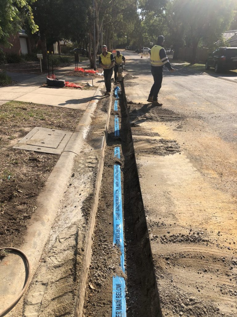 Water main replacement poly welding