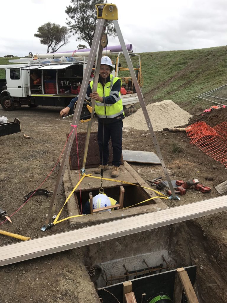 Confined space water main