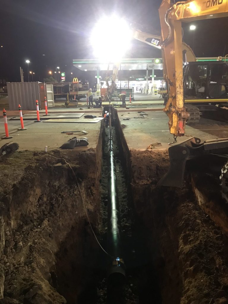 Water tie in night works tarneit