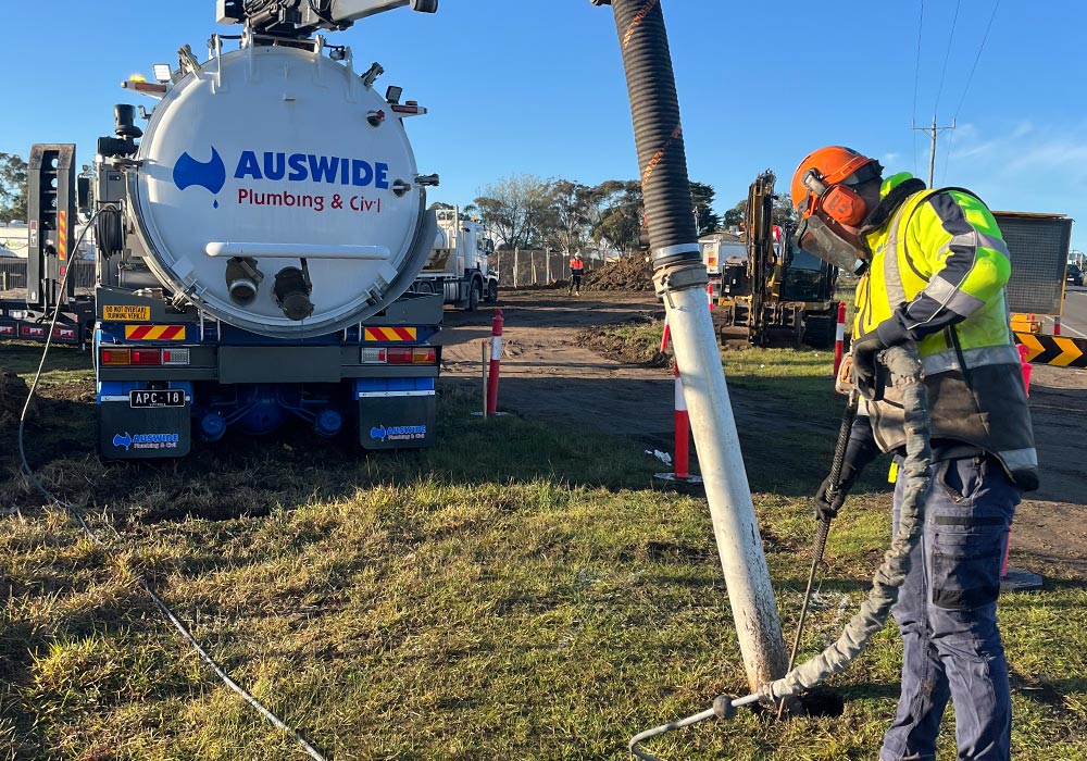 Hydro excavation in Geelong by Auswide Plumbing & Civil